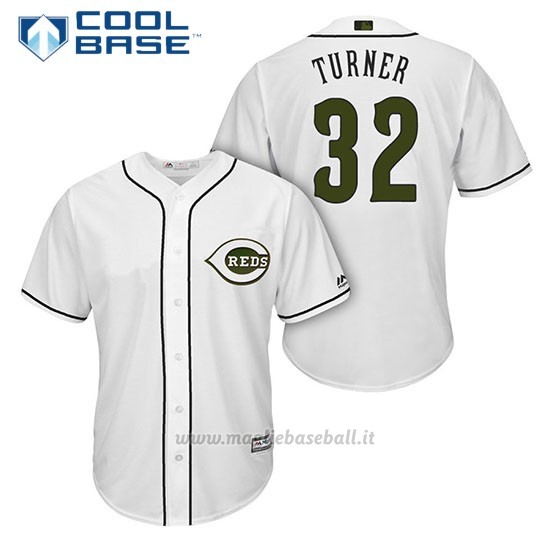 Maglia Baseball Uomo Cincinnati Reds 32 Stuart Turner Bianco2018 Alterner Cool Base